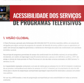 Acessibilidade dos Serviços de Programas Televisivos em 2020