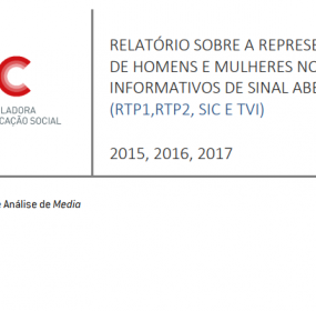 Relatório sobre representação de homens e mulheres nos blocos informativos de sinal aberto (Anos 2015,2016,2017)