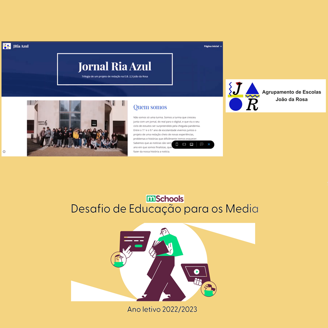 Experiência "Redação Jornal Ria Azul - um projeto de educação para os media, mesmo em tempos de crise"
